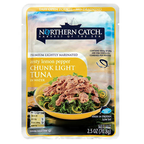 Northern Catch Zesty Lemon Pepper Tuna in Water Pouch, 2.5 oz